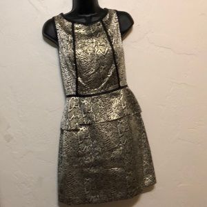 Kensie sparkle and faux leather combo dress